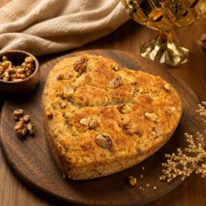 Banana Walnut Cake - Heart Shape