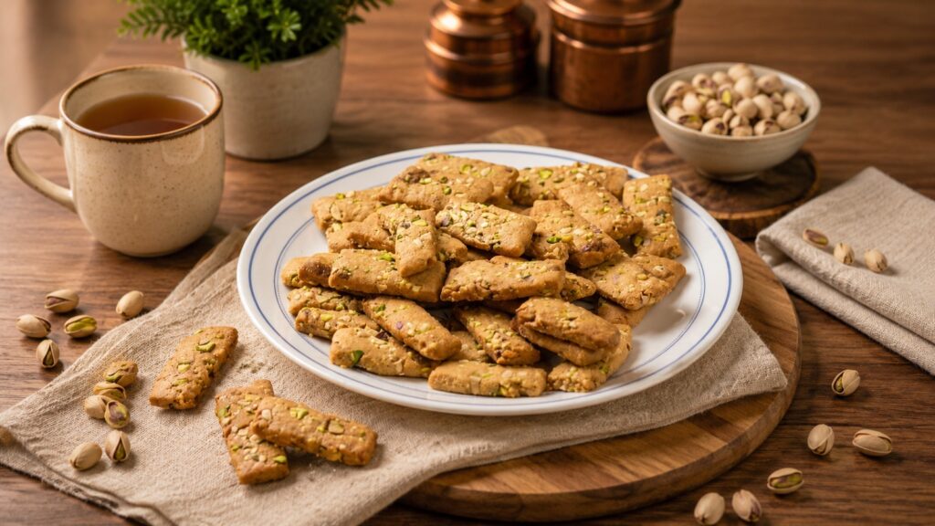 Kaju Pista Biscuits a Rich and Crunchy Homemade Tea Time Treat